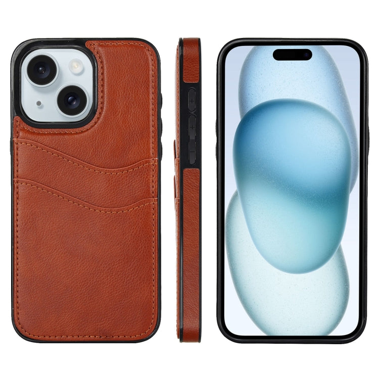 Litchi Leather Skin Card Slots Phone Case, For iPhone 15, For iPhone 14 Plus, For iPhone 14, For iPhone 14 Pro