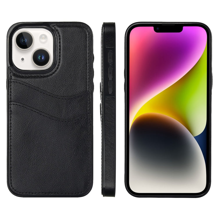 Litchi Leather Skin Card Slots Phone Case, For iPhone 15, For iPhone 14 Plus, For iPhone 14, For iPhone 14 Pro
