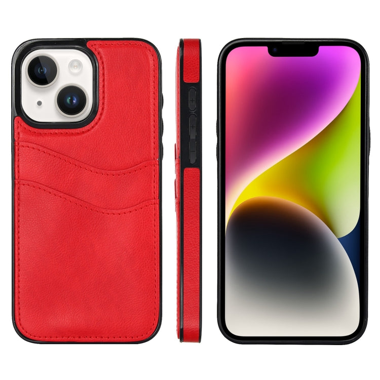 Litchi Leather Skin Card Slots Phone Case, For iPhone 15, For iPhone 14 Plus, For iPhone 14, For iPhone 14 Pro
