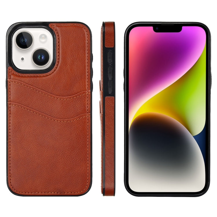 Litchi Leather Skin Card Slots Phone Case, For iPhone 15, For iPhone 14 Plus, For iPhone 14, For iPhone 14 Pro