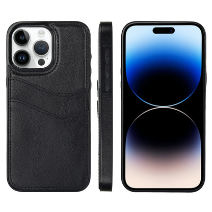 Litchi Leather Skin Card Slots Phone Case, For iPhone 15, For iPhone 14 Plus, For iPhone 14, For iPhone 14 Pro