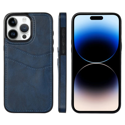Litchi Leather Skin Card Slots Phone Case, For iPhone 15, For iPhone 14 Plus, For iPhone 14, For iPhone 14 Pro