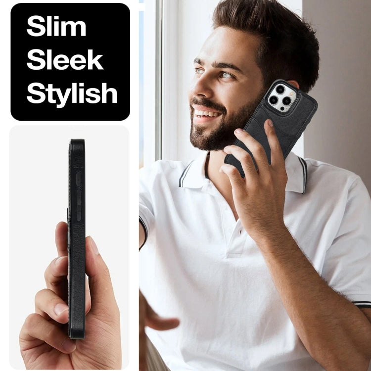 Litchi Leather Skin Card Slots Phone Case, For iPhone 14 Pro Max, For iPhone 13 Pro Max, For iPhone 13 Pro, For iPhone 13