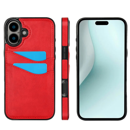 Litchi Leather Skin Card Slots Phone Case, For iPhone 16, For iPhone 15 Pro Max, For iPhone 15 Pro, For iPhone 15 Plus