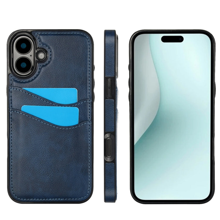 Litchi Leather Skin Card Slots Phone Case, For iPhone 16, For iPhone 15 Pro Max, For iPhone 15 Pro, For iPhone 15 Plus