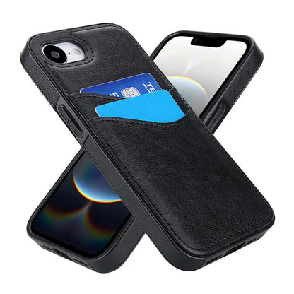 Litchi Leather Skin Card Slots Phone Case, For iPhone 16e, For iPhone 16 Pro Max, For iPhone 16 Pro, For iPhone 16 Plus