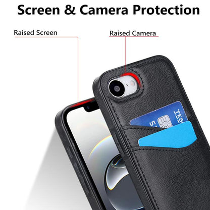 Litchi Leather Skin Card Slots Phone Case, For iPhone 16e, For iPhone 16 Pro Max, For iPhone 16 Pro, For iPhone 16 Plus