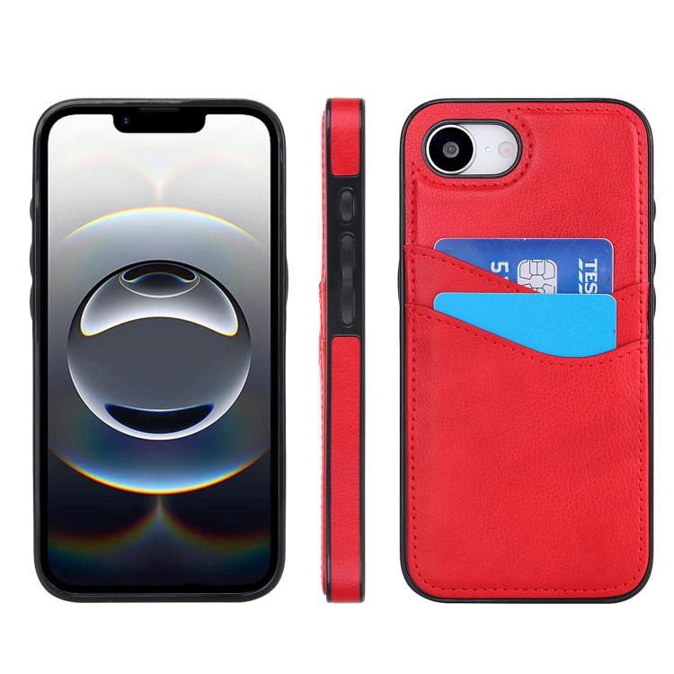 Litchi Leather Skin Card Slots Phone Case, For iPhone 16e, For iPhone 16 Pro Max, For iPhone 16 Pro, For iPhone 16 Plus