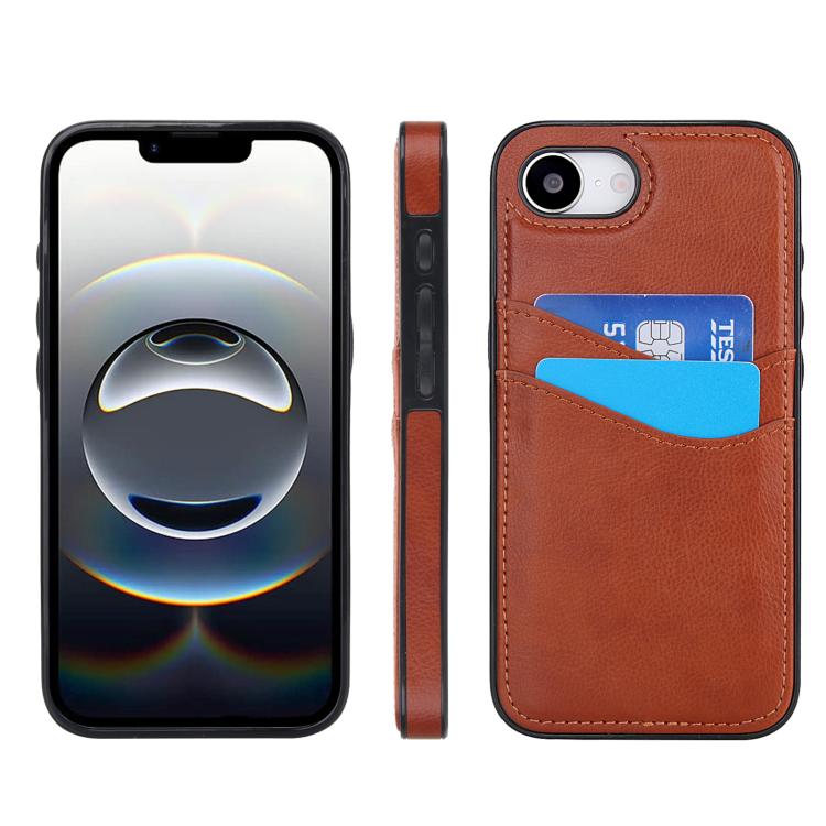 Litchi Leather Skin Card Slots Phone Case, For iPhone 16e, For iPhone 16 Pro Max, For iPhone 16 Pro, For iPhone 16 Plus