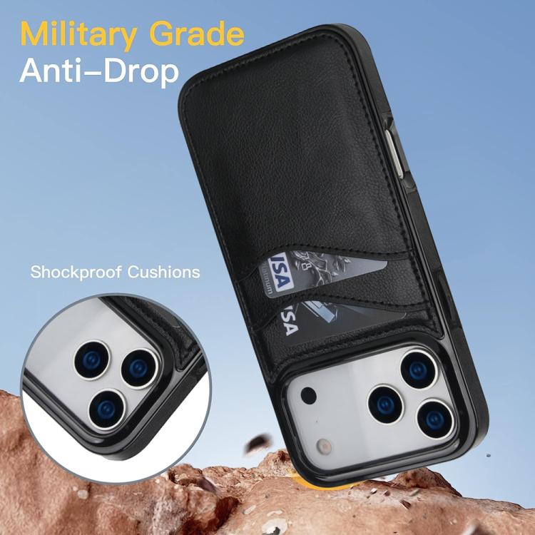 Litchi Leather Skin Card Slots Phone Case, For iPhone 17 Pro Max, For iPhone 17 Pro, For iPhone 17, For iPhone Air