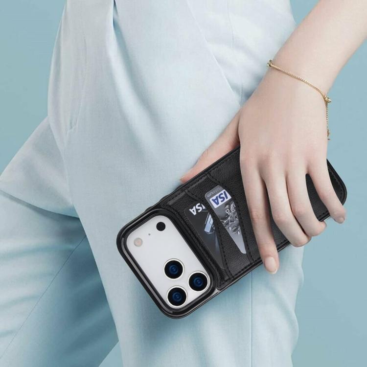 Litchi Leather Skin Card Slots Phone Case, For iPhone 17 Pro Max, For iPhone 17 Pro, For iPhone 17, For iPhone Air