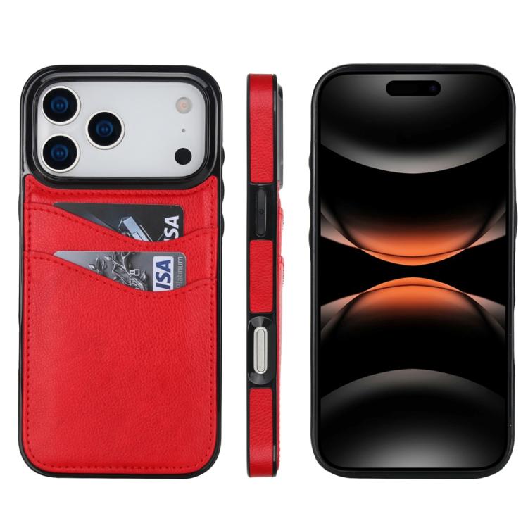 Litchi Leather Skin Card Slots Phone Case, For iPhone 17e / 16e, For iPhone 17 Pro Max, For iPhone 17 Pro, For iPhone 17