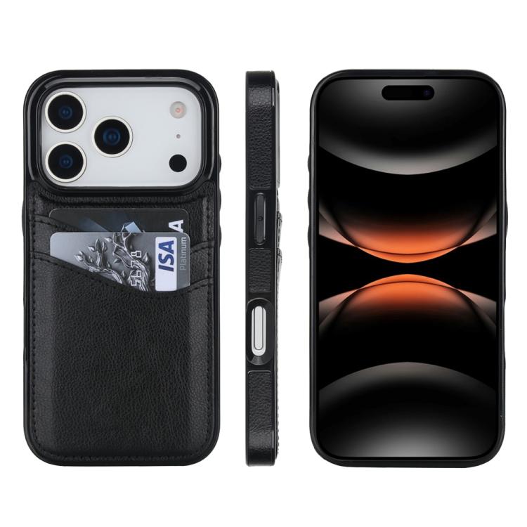 Litchi Leather Skin Card Slots Phone Case, For iPhone 17e / 16e, For iPhone 17 Pro Max, For iPhone 17 Pro, For iPhone 17