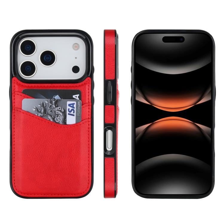 Litchi Leather Skin Card Slots Phone Case, For iPhone 17e / 16e, For iPhone 17 Pro Max, For iPhone 17 Pro, For iPhone 17