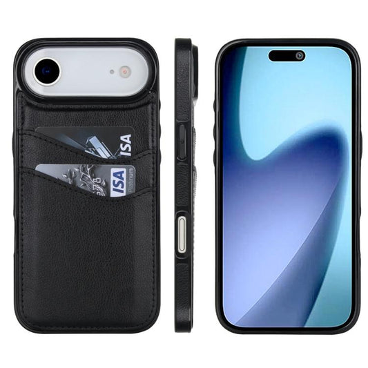 Litchi Leather Skin Card Slots Phone Case, For iPhone Air, For iPhone 16 Pro Max, For iPhone 16 Pro, For iPhone 16 Plus