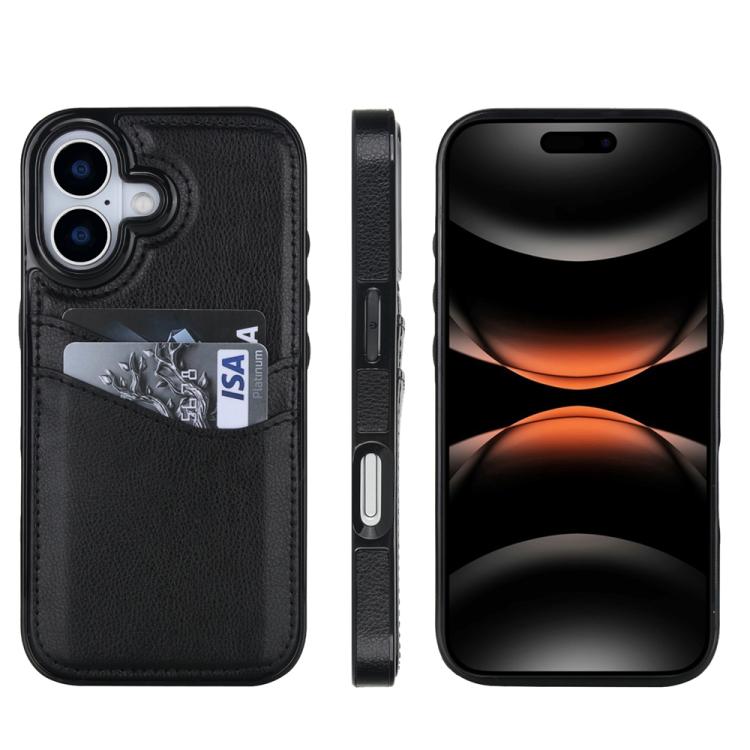Litchi Leather Skin Card Slots Phone Case, For iPhone 17e / 16e, For iPhone 17 Pro Max, For iPhone 17 Pro, For iPhone 17