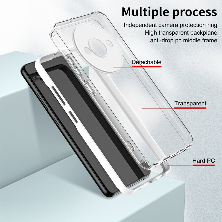 3 in 1 Clear TPU Color PC Frame Phone Case