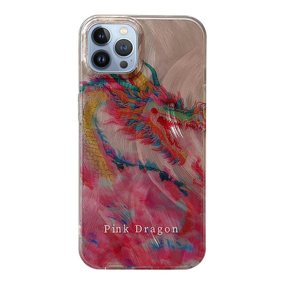 Creative Oil Painting Colorful Dragon TPU Shockproof Phone Case, For iPhone 15 Pro Max, For iPhone 15 Pro, For iPhone 15, For iPhone 14, For iPhone 14 Pro, For iPhone 14 Pro Max, For iPhone 13 Pro Max, For iPhone 13 Pro, For iPhone 13, For iPhone 12���...