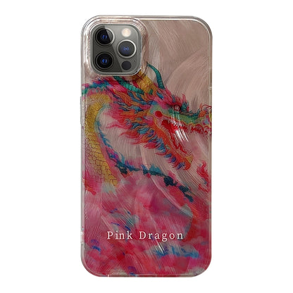 Creative Oil Painting Colorful Dragon TPU Shockproof Phone Case, For iPhone 15 Pro Max, For iPhone 15 Pro, For iPhone 15, For iPhone 14, For iPhone 14 Pro, For iPhone 14 Pro Max, For iPhone 13 Pro Max, For iPhone 13 Pro, For iPhone 13, For iPhone 12���...