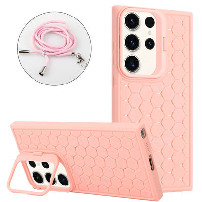 Honeycomb Radiating Lens Holder Magsafe Phone Case with Lanyard