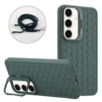 Honeycomb Radiating Lens Holder Magsafe Phone Case with Lanyard