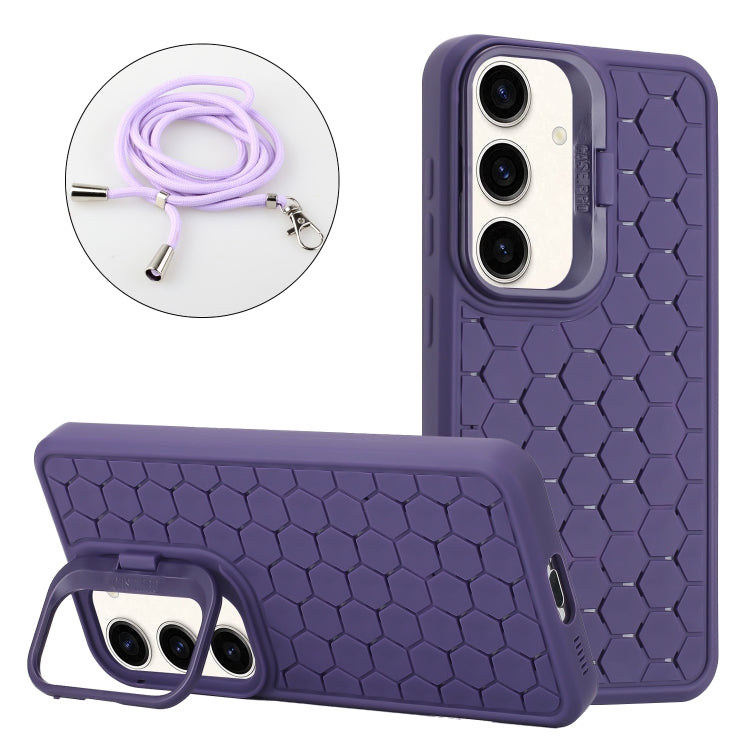 Honeycomb Radiating Lens Holder Magsafe Phone Case with Lanyard