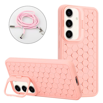 Honeycomb Radiating Lens Holder Magsafe Phone Case with Lanyard