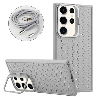 Honeycomb Radiating Lens Holder Magsafe Phone Case with Lanyard