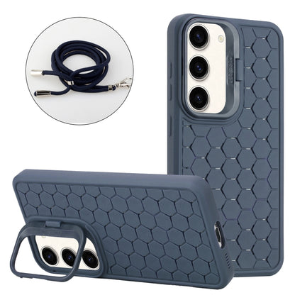 Honeycomb Radiating Lens Holder Magsafe Phone Case with Lanyard