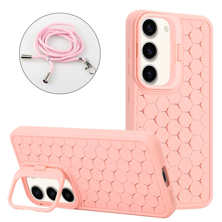 Honeycomb Radiating Lens Holder Magsafe Phone Case with Lanyard