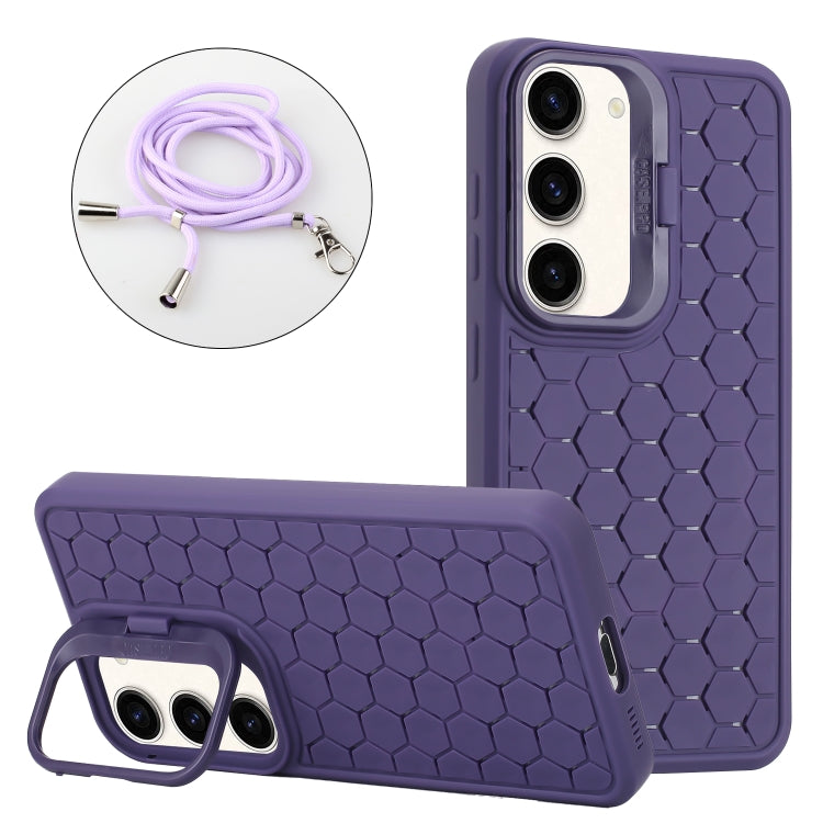 Honeycomb Radiating Lens Holder Magsafe Phone Case with Lanyard