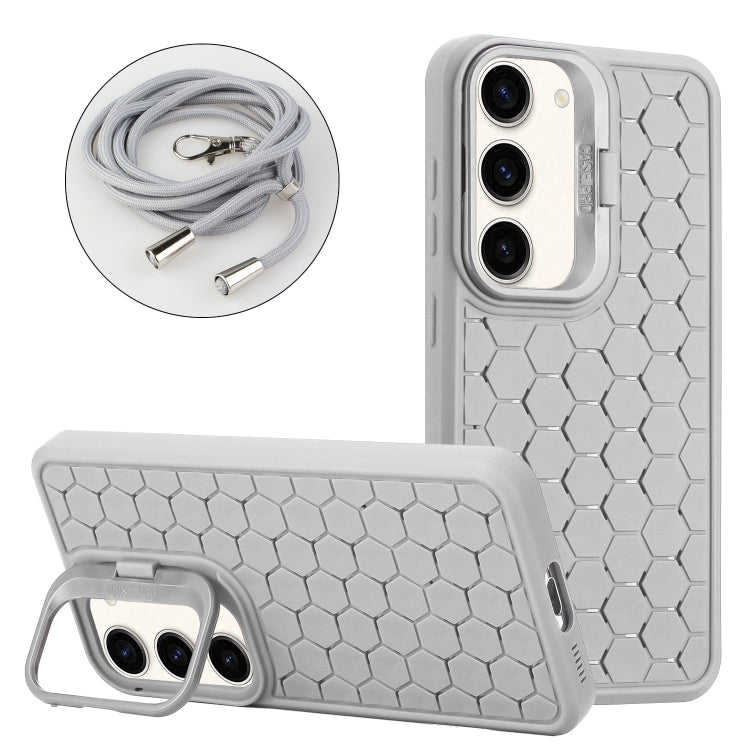 Honeycomb Radiating Lens Holder Magsafe Phone Case with Lanyard