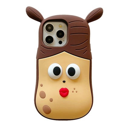 3D Fun Braid Girl Silicone Phone Case, For iPhone 15 Pro Max, For iPhone 15 Pro, For iPhone 15, For iPhone 14, For iPhone 14 Pro, For iPhone 14 Pro Max, For iPhone 13 Pro Max, For iPhone 13 Pro, For iPhone 13, For iPhone 12, For iPhone 12 Pro