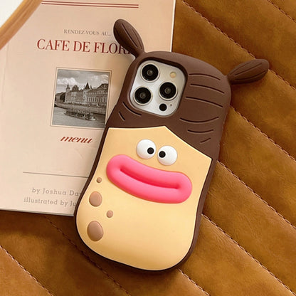 3D Fun Braid Girl Silicone Phone Case, For iPhone 15 Pro Max, For iPhone 15 Pro, For iPhone 15, For iPhone 14, For iPhone 14 Pro, For iPhone 14 Pro Max, For iPhone 13 Pro Max, For iPhone 13 Pro, For iPhone 13, For iPhone 12, For iPhone 12 Pro