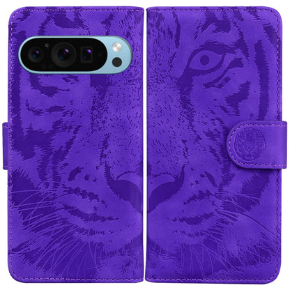 Tiger Embossing Pattern Flip Leather Phone Case, For Google Pixel 10a, For Google Pixel 9a, For Google Pixel 9 Pro 5G, For Google Pixel 9