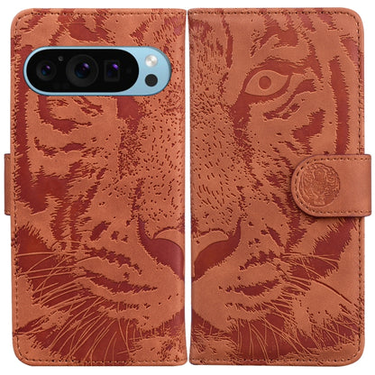 Tiger Embossing Pattern Flip Leather Phone Case, For Google Pixel 10a, For Google Pixel 9a, For Google Pixel 9 Pro 5G, For Google Pixel 9