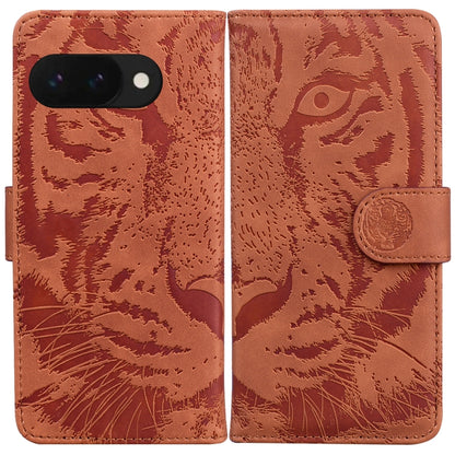 Tiger Embossing Pattern Flip Leather Phone Case, For Google Pixel 10a, For Google Pixel 9a, For Google Pixel 9 Pro 5G, For Google Pixel 9