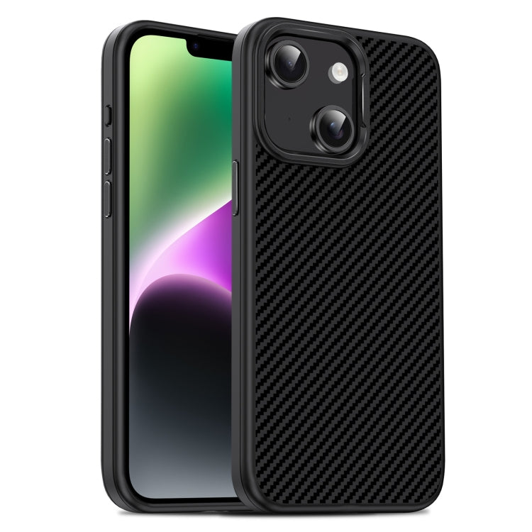 Carbon Fiber Textured Oil Spray PC + TPU Phone Case