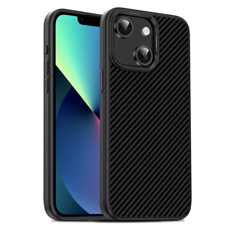 Carbon Fiber Textured Oil Spray PC + TPU Phone Case