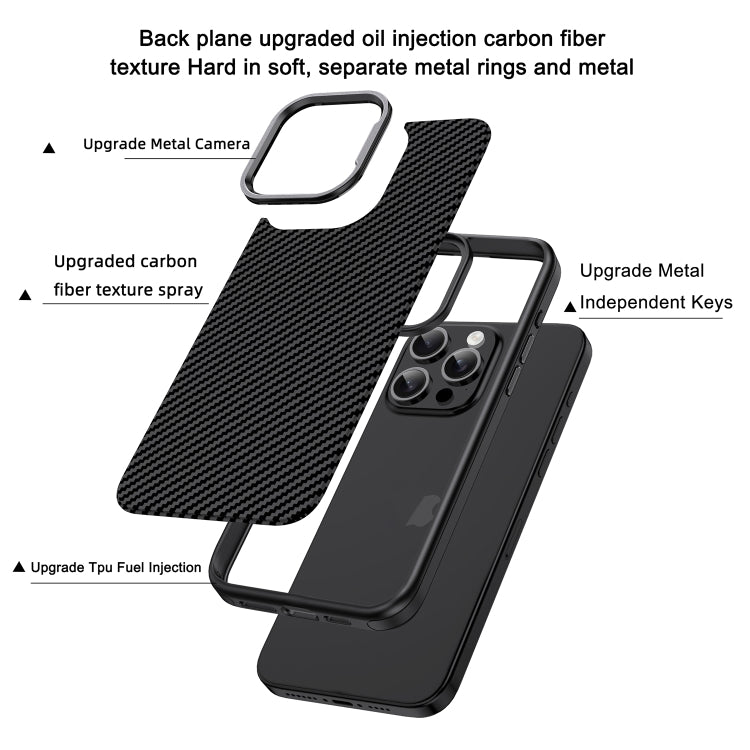 Carbon Fiber Textured Oil Spray PC + TPU Phone Case