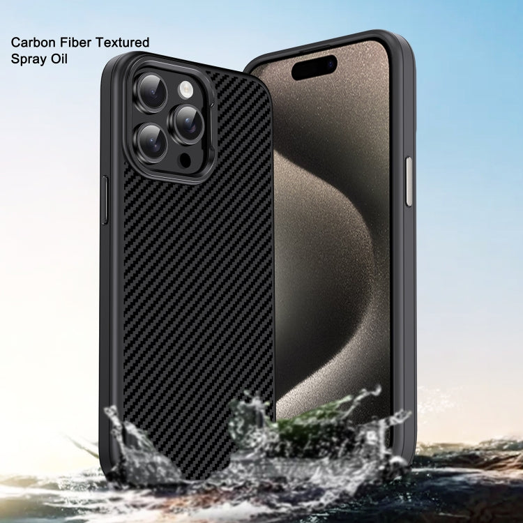 Carbon Fiber Textured Oil Spray PC + TPU Phone Case