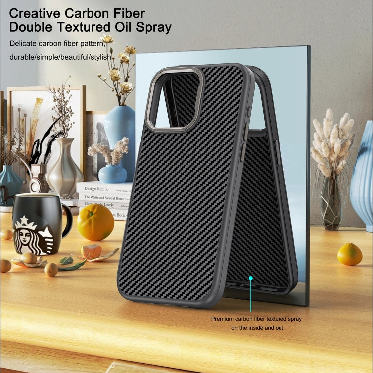 Carbon Fiber Textured Oil Spray PC + TPU Phone Case