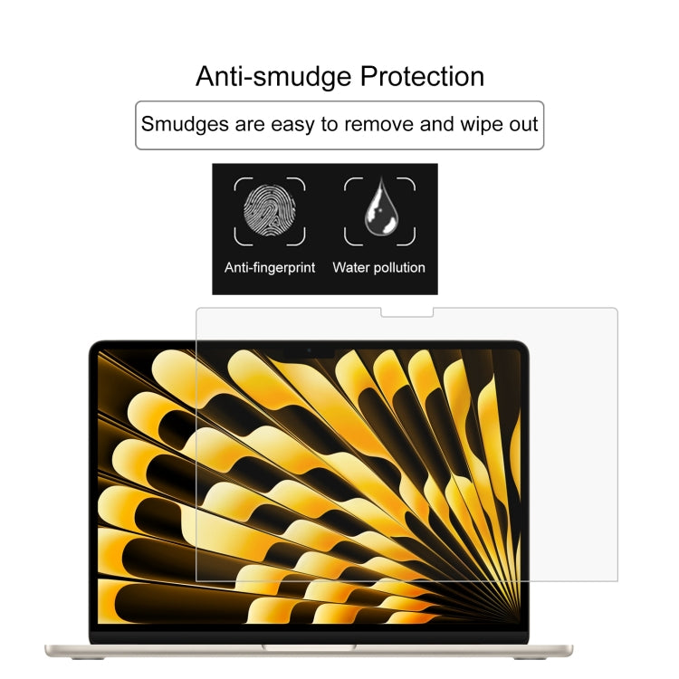 2pcs 0.26mm 9H Surface Hardness Explosion-proof Tempered Glass Film, For Macbook Air 13.6 2023/2024/2025, For Macbook Air 15.3 2023/2024/2025