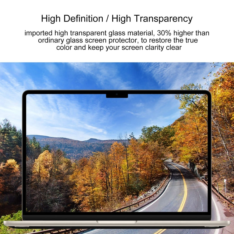 2pcs 0.26mm 9H Surface Hardness Explosion-proof Tempered Glass Film, For Macbook Air 13.6 2023/2024/2025, For Macbook Air 15.3 2023/2024/2025