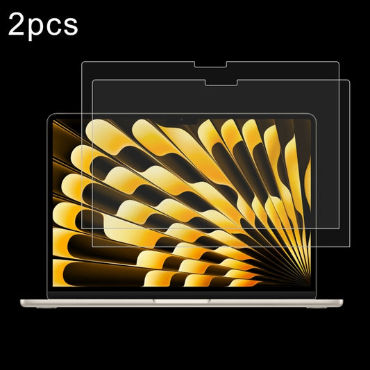 2pcs 0.26mm 9H Surface Hardness Explosion-proof Tempered Glass Film, For Macbook Air 15.3 2023/2024/2025/M5 2026, For MacBook Neo 13 inch 2026 A18 Pro A3404, For Macbook Air 13.6 2023/2024/2025