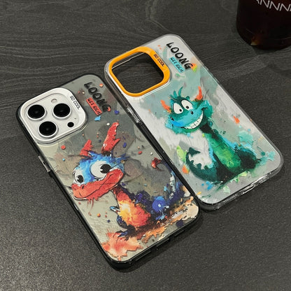 Splash-ink AI Cute Dragon PC Hybrid TPU Phone Case, For iPhone 15 Pro Max, For iPhone 15 Pro, For iPhone 15, For iPhone 14, For iPhone 14 Pro, For iPhone 14 Pro Max, For iPhone 13 Pro Max, For iPhone 13 Pro, For iPhone 13, For iPhone 12                ...