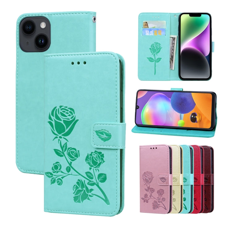 Rose Embossed Flip PU Leather Phone Case, For iPhone 15 Pro Max, For iPhone 15 Pro, For iPhone 15 Plus, For iPhone 15