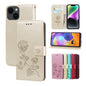 Rose Embossed Flip PU Leather Phone Case, For iPhone 15 Pro Max, For iPhone 15 Pro, For iPhone 15 Plus, For iPhone 15