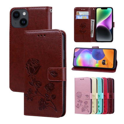 Rose Embossed Flip PU Leather Phone Case, For iPhone 15 Pro Max, For iPhone 15 Pro, For iPhone 15 Plus, For iPhone 15