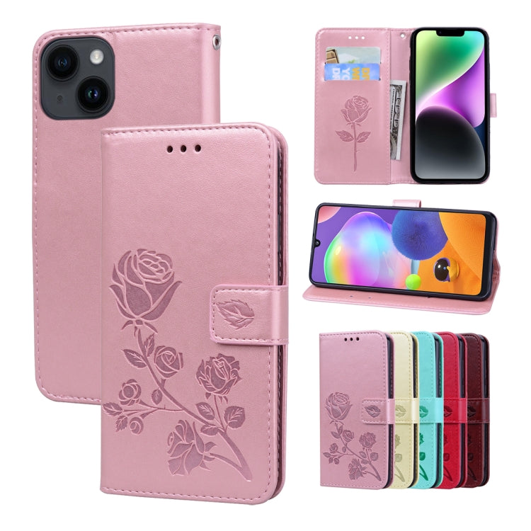 Rose Embossed Flip PU Leather Phone Case, For iPhone 15 Pro Max, For iPhone 15 Pro, For iPhone 15 Plus, For iPhone 15